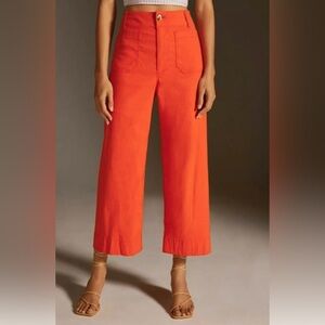 Anthropologie Maeve Burnt Orange Linen Colette Pants